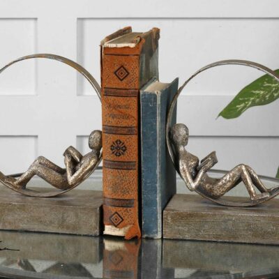 Lounging Reader Bookends, S/2