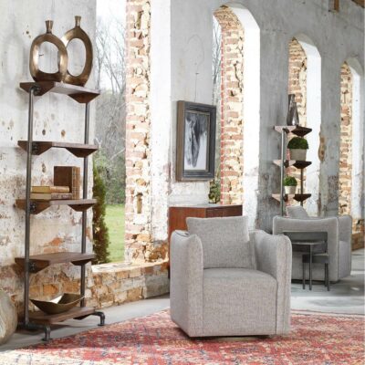 Corben Swivel Chair, Stone