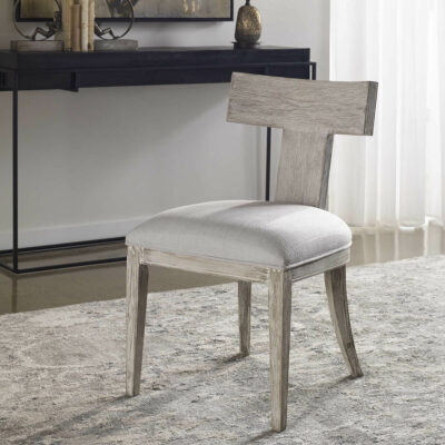 IDRIS ARMLESS CHAIR, WHITE, SET OF 2