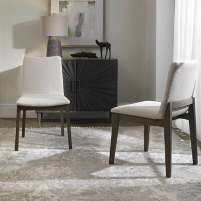 DELANO ARMLESS CHAIR, WALNUT, SET OF 2