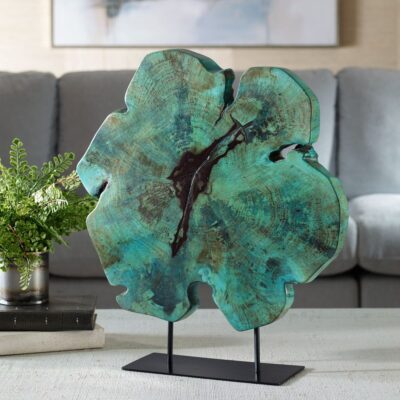 Bahati Wood Sculpture, Blue